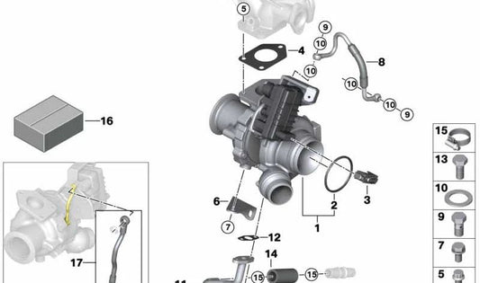 Klemme für BMW 1er F20, F21, 2er F22, 3er E90N, E91N, E92N, E93N, F30, F31, F34, 4er F32, F33, F36, 5er F07, F10, F11, X1 E84, X3 F25 , X5 F15 (OEM 11657810618). Original BMW