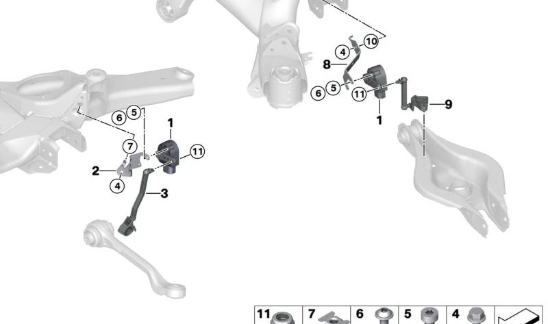 Barra de acoplamiento delantera para BMW Serie 3 G20, G28 (OEM 37146883244). Original BMW