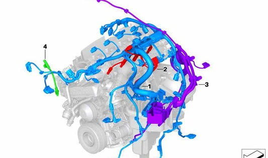 Arnés de cables del motor módulo para BMW X5 F15 (OEM 12518513934). Original BMW.