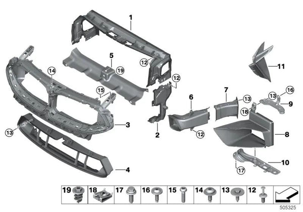 Air Breather derecho para BMW F91, F92, F93 (OEM 51138077670). Original BMW