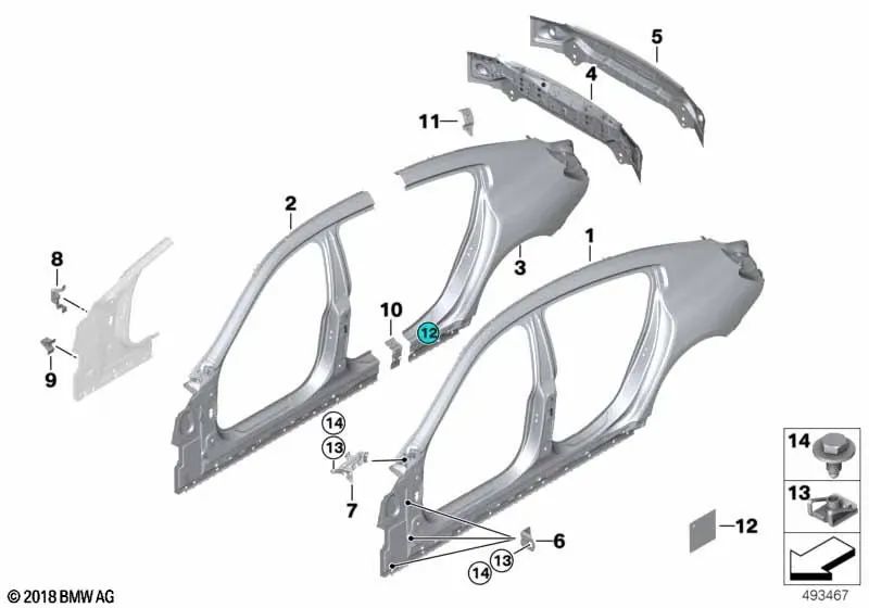 Soporte del depósito de lavaparabrisas inferior para BMW F90, G30, G31, G38, G32, G11, G12, F91, G14 (OEM 41007437512). Original BMW