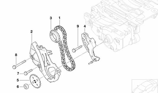 Vis hexagonale avec laveuse pour BMW E81, E82, E87, E88, E46, E90, E91, E92, E93, E60N, E61N, E84, E83, E85 (OEM 07119903489). BMW d'origine