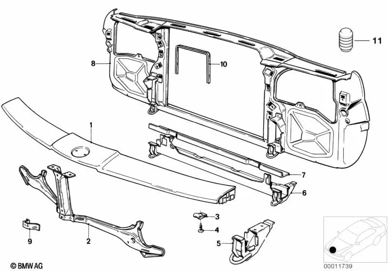 Parrilla frontal para BMW E23 (OEM 41331902302). Original BMW