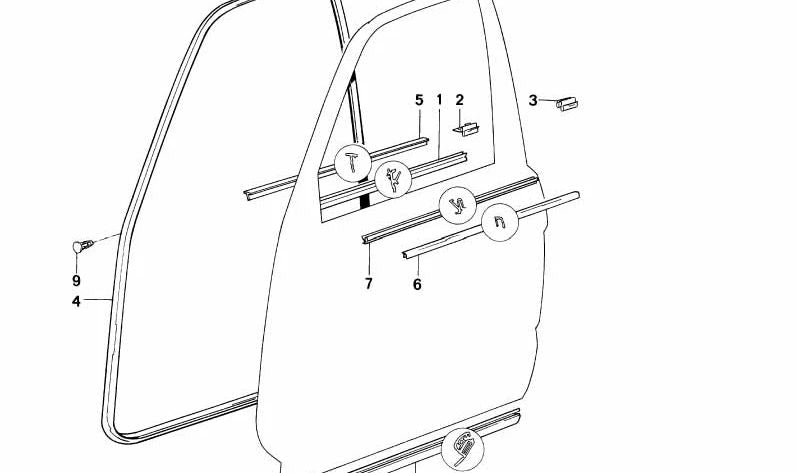 Couverture droite OEM 51211928242 pour la série BMW 7 (E32). BMW d'origine.