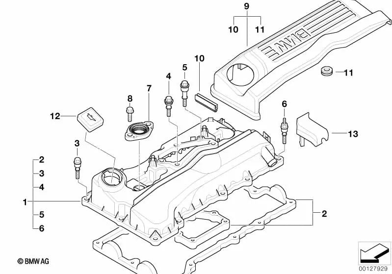 Schraube mit Flansch für BMW E81, E82, E87N, E88, E90, E90N, E91, E91N, E92, E92N, E93, E93N, E60N, E84, E85 (OEM 11127578445). Original BMW