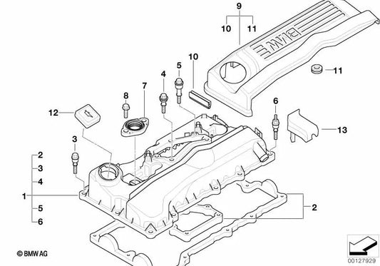 Schraube mit Flansch für BMW E81, E82, E87N, E88, E90, E90N, E91, E91N, E92, E92N, E93, E93N, E60N, E84, E85 (OEM 11127578445). Original BMW