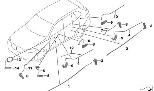 Rear Right Map Pocket Light Guide for BMW X5 F95, G05, X6 F96, G06, X7 G07 (OEM 63316996394). Original BMW