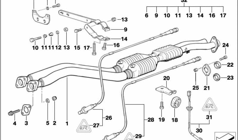 Soporte del sistema de escape para BMW Serie 3 E36 (OEM 18311404477). Original BMW