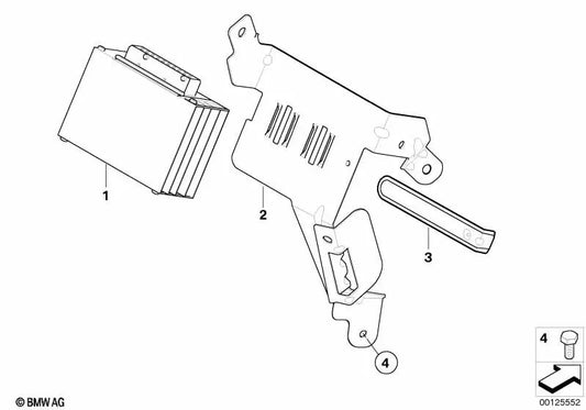 Soporte Amplificador Sistema Hifi para varios modelos/series de BMW (OEM 65159159415). Original BMW.