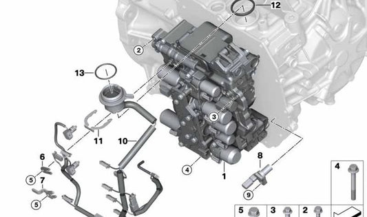 Sechskantschraube für BMW 1 F52 -Serie, Serie 2 F45, F46, I12, I15, X1 F48, F49, X2 F39 (OEM 24108644657). Original BMW