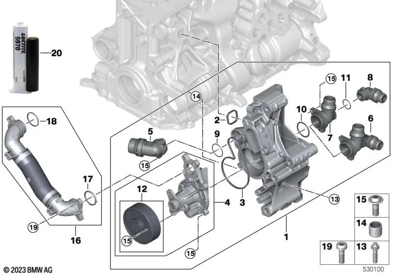 Manguito para BMW G20, G20N, G28, G28N, G38N, G08, G08N, G18 (OEM 11515A1C362). Original BMW.