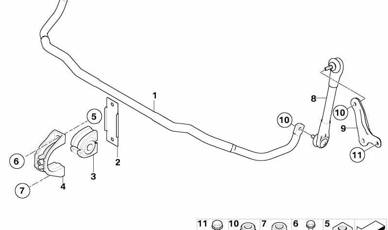 Pendelstüitze izquierda para BMW E60, E61 (OEM 31306781547). Original BMW