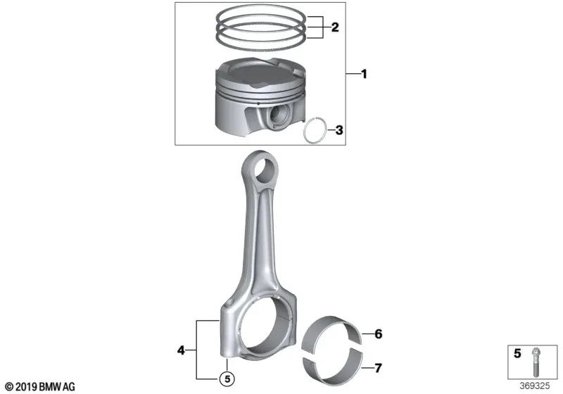 Juego de pistones para BMW Serie 1 F20N, F21N, F52, Serie 2 F22, F22N, F23, F23N, F45, F45N, F46, Serie 3 F30N, F31N, F34N, F35N, G20, G20N, Serie 4 F32, F32N, F33, F33N, F36, F36N, G22, G26, Serie 5 G30, G30N, G31, G38, X1 F48, F49, X3 G01, G01N, G08, X4