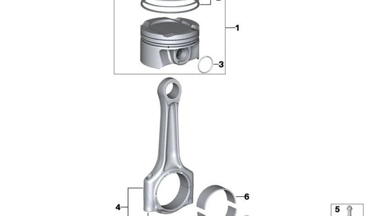 ROD Set für BMW Series 1 E81, E82, E87N, E88, F20, F21, F40, Serie 2 F22, F23, F44, F45, F46, G42, Serie 3 E90, E91, E92, E93, F30, F30, F34, F34, G20, G21, G28, Serie 4 F32, F33, F36, G22, G23, G26, 5 E60N -Serie, E61N, F07, F10, F11, G30, G31, Serie 6