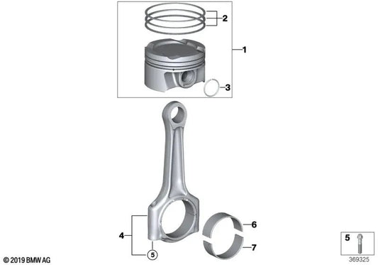 Pistón para BMW F40, F44, F45N, F46N, G42, G20, G20N, G21, G21N, G28, G28N, G22, G23, G26, G30, G30N, G31, G31N, G32, G32N, F48, F48N, F39, G01, G01N, G02, G02N, Serie 1, Serie 2, Serie 3, Serie 4, Serie 5, Serie 6, X1, X2, X3, X4 (OEM 11258580515). Origi