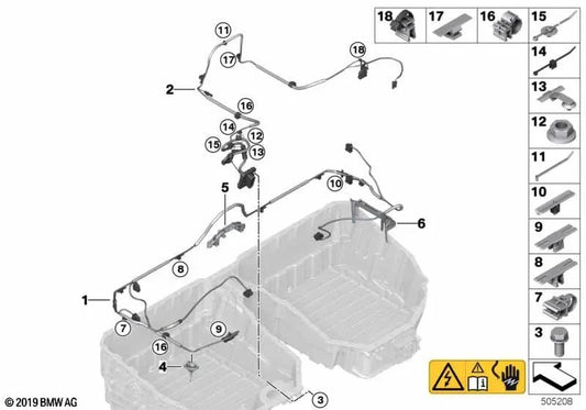 Arnés de comunicación para BMW Serie 3 G20, G20N, G21, G21N Serie 5 G30, G30N, G31N Serie 7 G11N, G12N X3 G01, G01N (OEM 61279453978). Original BMW.