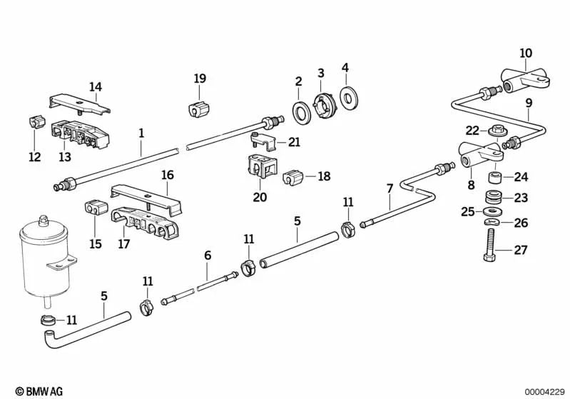 Soporte para BMW 3er E30, 5er E34, 7er E38, 8er E31 (OEM 37131133420). Original BMW.