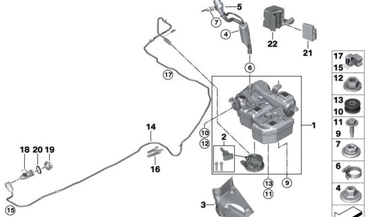 Steuergeräteunterstützung für BMW F39 (OEM 16197428765). Original BMW.