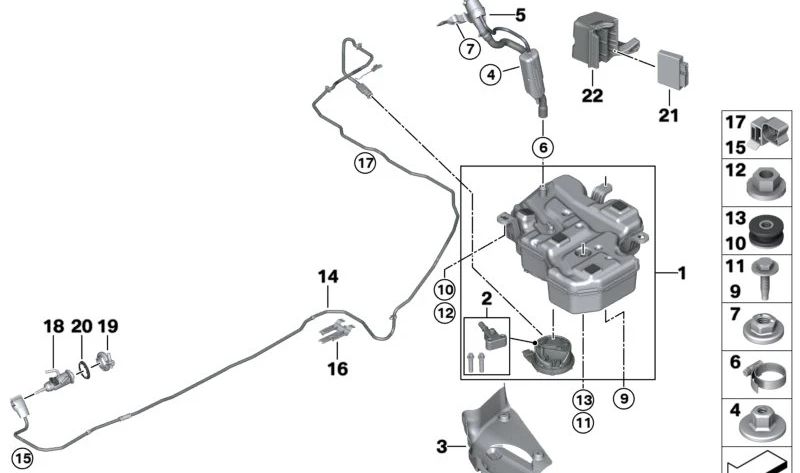 Soporte Unidad de Control para BMW F44, F39 (OEM 16197618704). Original BMW