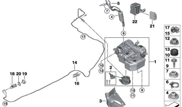 Soporte Unidad de Control para BMW F44, F39 (OEM 16197618704). Original BMW