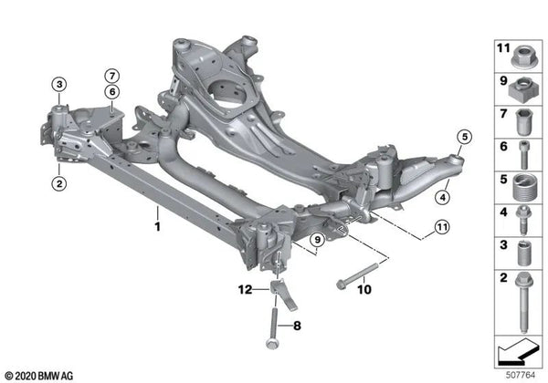 Portaeje delantero para BMW Serie 4 G26 (OEM 31108831665). Original BMW