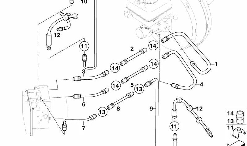 Tubería para BMW E60, E61, E63, E64 (OEM 34326772525). Original BMW