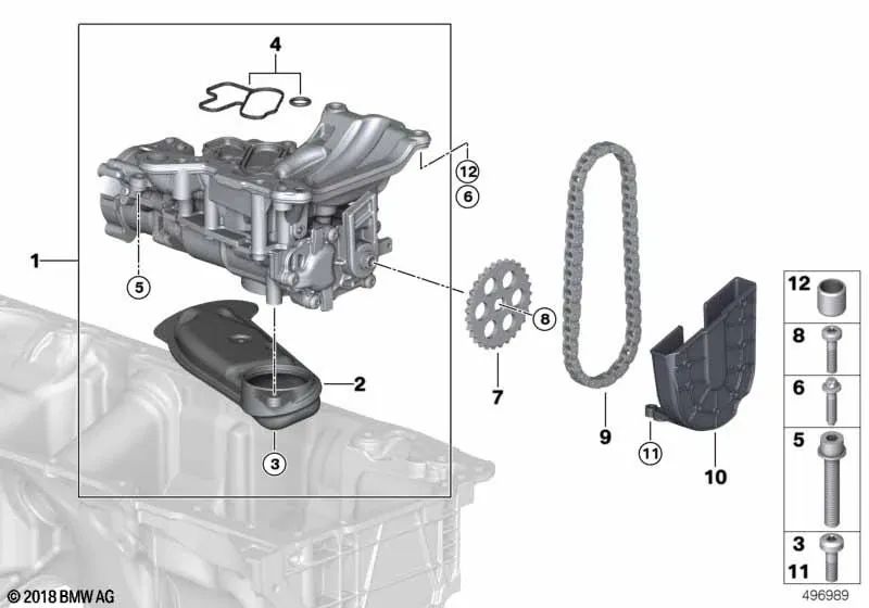 Abdeckung para BMW Serie 2 G87, Serie 3 G20N, G21N, G80, G81, Serie 4 G26, G82, G83, X3 F97, F97N, X4 F98, F98N (OEM 11418053439). Original BMW.