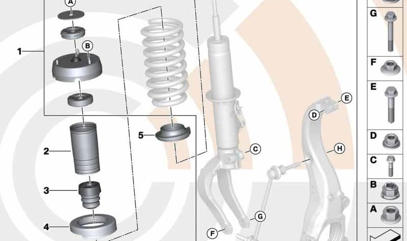 Kit de Reparación Soporte para BMW E70, E70N, E71 (OEM 31352413611). Original BMW