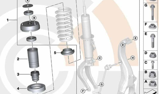 Kit de Reparación Soporte para BMW E70, E70N, E71 (OEM 31352413611). Original BMW