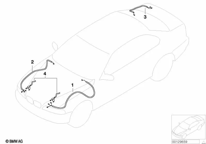 Reparaturkabelsatz hinten rechts für BMW 3er E46 (OEM 61116943602). Original BMW