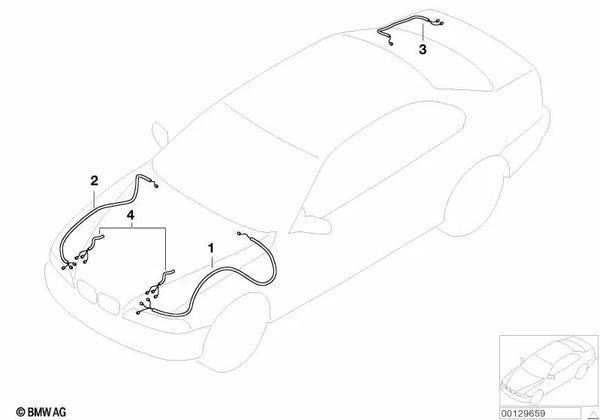 Kit de cables delanteros izquierdo para BMW Serie 3 E46 (OEM 61126939295). Original BMW