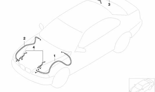 Juego de cables de reparación trasero derecho para BMW Serie 3 E46 (OEM 61126919968). Original BMW