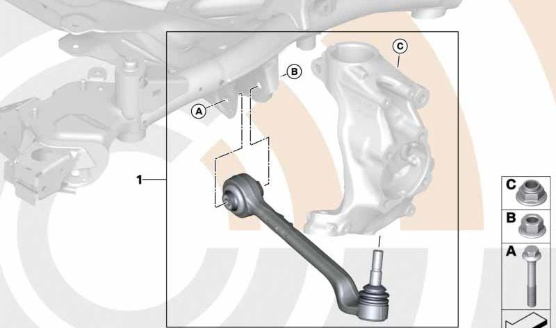 Kit de réparation BRM ARRÈS LA SUSPENSION FRANT OEM 31128836950 pour BMW F20, F21, F22, F23. BMW d'origine.