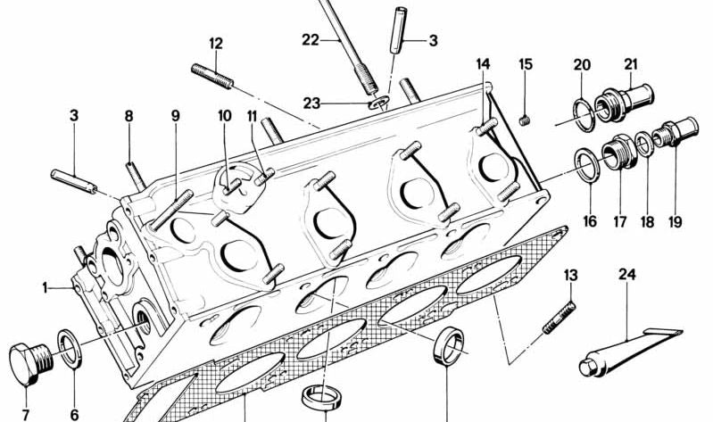 Asbestos-free cylinder head gasket set for BMW 3 Series E21, E30 5 Series E12, E28 (OEM 11129065554). Original BMW