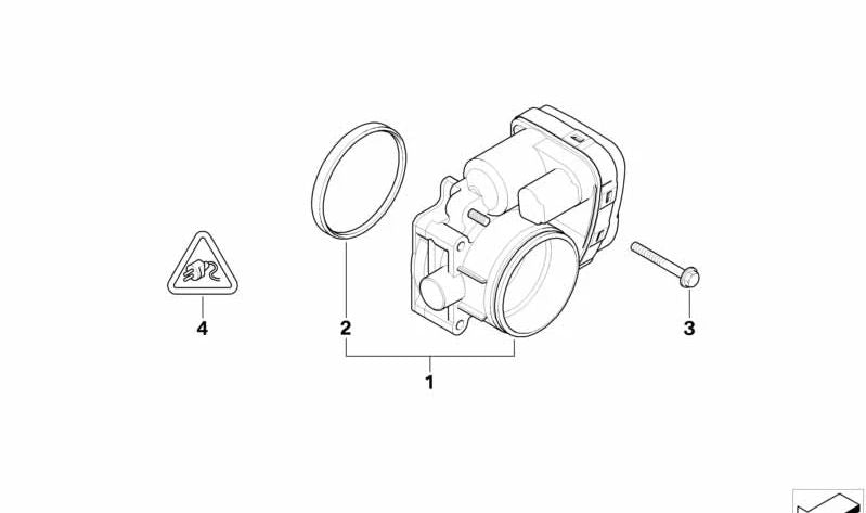 Cuerpo de acelerador para BMW Serie 1 E87, Serie 3 E46, E90, E91 (OEM 13541439224). Original BMW