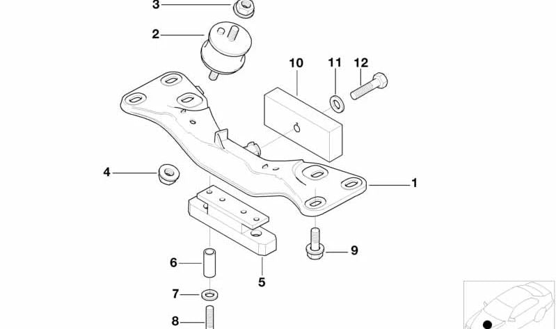 Soporte de transmisión para BMW Serie 5 E39 (OEM 22311094222). Original BMW.