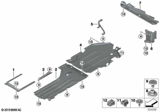 Revestimiento inferior del tanque derecho para BMW X5 F95, X6 F96 (OEM 51758080720). Original BMW