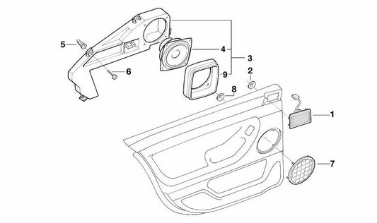 Altavoz Puerta trasera izquierda para BMW Serie 7 E38 (OEM 65138352431). Original BMW