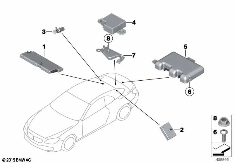 Amplificador de antena para BMW Serie 6 F06, F13 Serie 7 F01N, F02N (OEM 65209346792). Original BMW.