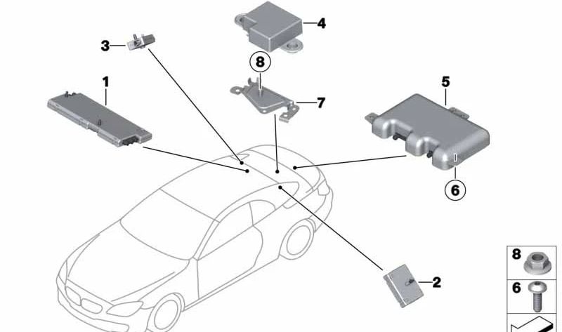 Amplificador de antena OEM 65209350691 para BMW F06, F12, F13. Original BMW.