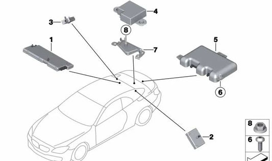 OEM Antenna Amplifier 65209350691 for BMW F06, F12, F13. Genuine BMW.