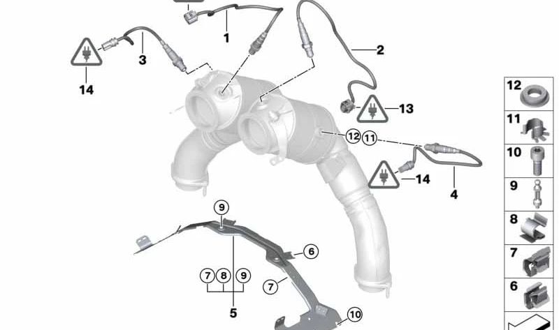 Cable clamp for BMW E70, E71 (OEM 13537594304). Original BMW