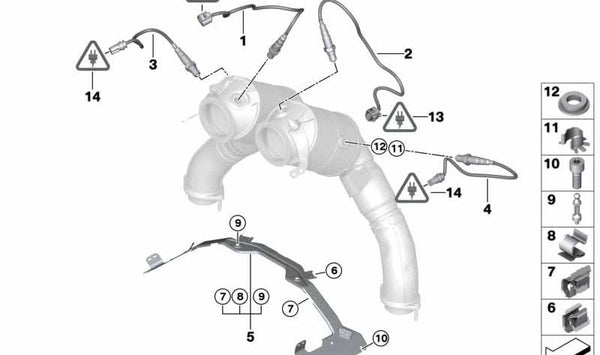 Abrazadera de cable para BMW E70, E71 (OEM 13537594304). Original BMW