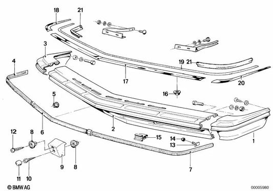 Parachoques delantero central para BMW Serie 6 (E24) (OEM 51111868293). Original BMW