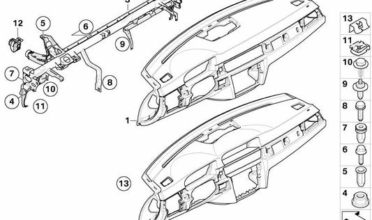 I-Panel Double Visor Trim for BMW 3 Series E90, E91, E92, E93 (OEM 51459120329). Original BMW