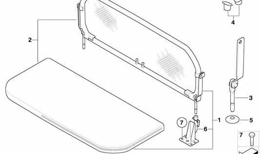 Tapa Cubierta Corta Viento para varios modelos/series de BMW (OEM 51438413465). Original BMW