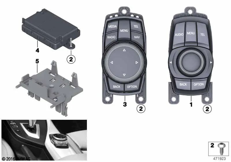 Controlador para BMW Serie 1 F20, F21, Serie 2 F22, F23, Serie 3 F30, F31, F34, Serie 4 F32, F33, F36, Serie 5 F07, F10, F11, F18N, Serie 7 F01N, F02N, i I01, I12, X1 F48, X3 F25, X4 F26, X5 F15, X6 F16 (OEM 65829350724). Original BMW