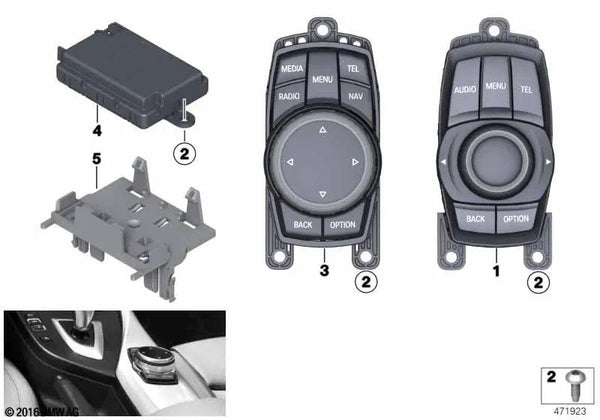 Controlador táctil para BMW F20, F21, F22, F23, F30, F31, F34, F35, F80 (OEM 65826839079). Original BMW