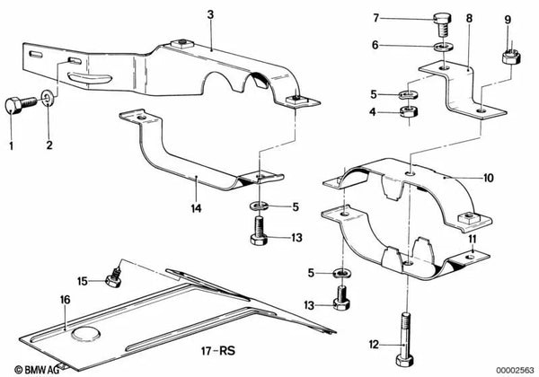 Ángulo para BMW Serie 5 E12, Serie 6 E24 (OEM 18211245931). Original BMW