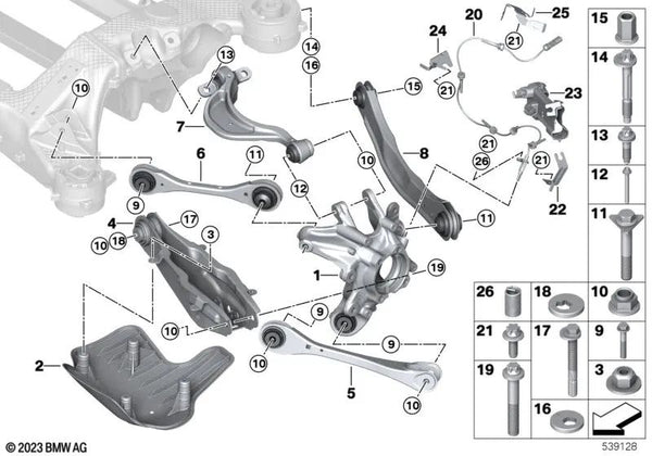 Soporte izquierdo para BMW I20 (OEM 34526893537). Original BMW.